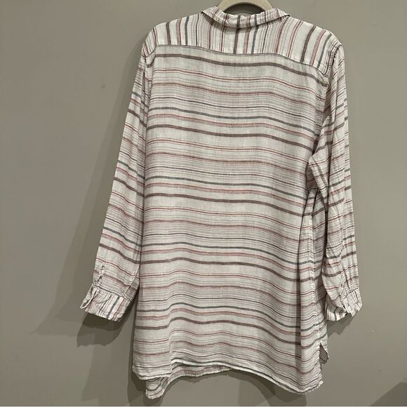 GARNET HILL Linen Shirt Top Women XL Linen Button Down Long Sleeve Lagenlook - Picture 7 of 10